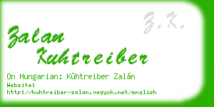 zalan kuhtreiber business card