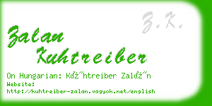 zalan kuhtreiber business card